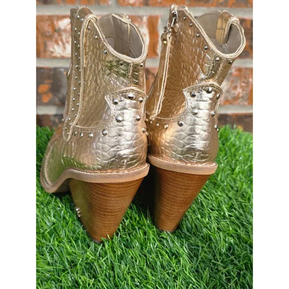 Sam Edelman Gold Iris Western Studded Ankle Booties – Women’s Size 8 - Picture 3 of 6